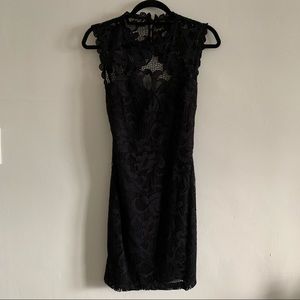 Holiday Cocktail Party Black Lace Dress